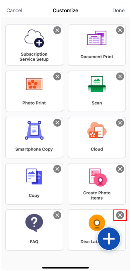 Customize the Home Screen of Canon PRINT