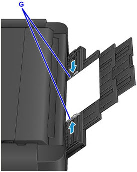 Slide the paper guides (G) to align them with both sides of the paper stack