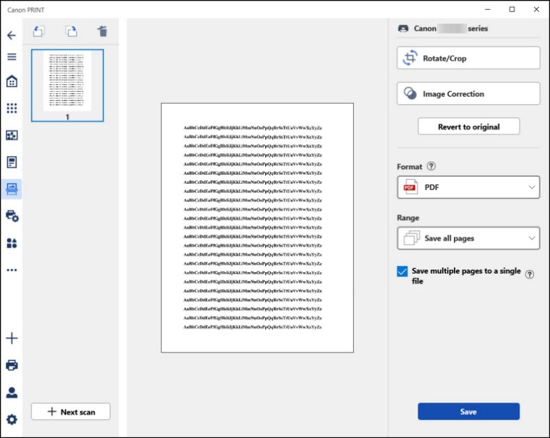 Scan preview window