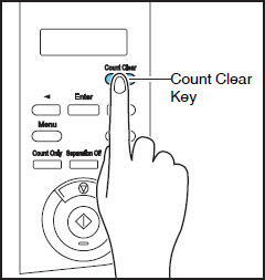 To clear the Count Only count, press the Count Only key for 2 seconds.