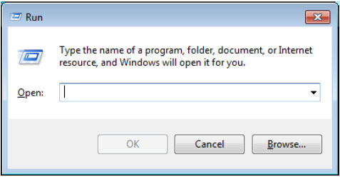 Press "Windows Key + R" to access the "RUN" command window.