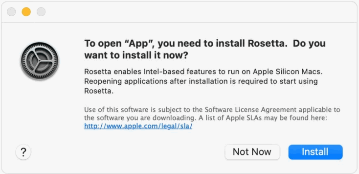 If prompted, install Rosetta.