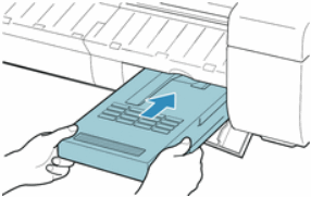 Using both hands, insert new maintenance cartridge into printer.