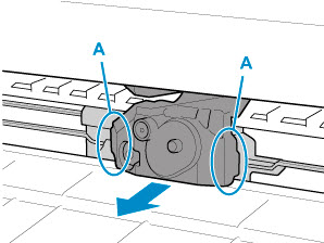While holding <A>, remove the cutter blade.
