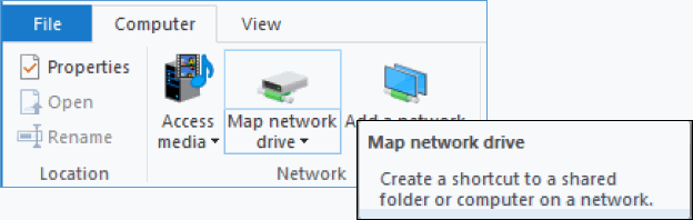 Click "Map network drive"