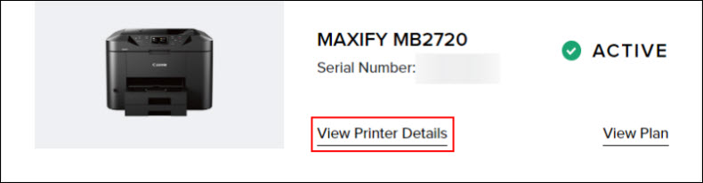 Click View Printer Details (outlined in red)