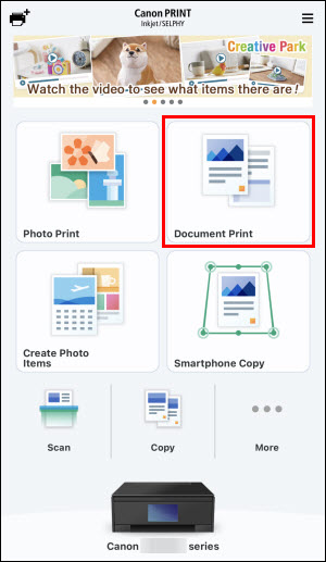 Knowledge - Printing Document with Canon PRINT Inkjet/SELPHY (iOS)