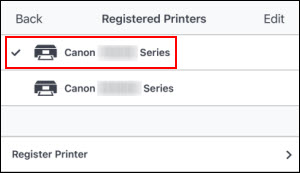 Tap and hold the name of the printer you want to rename (outlined in red)