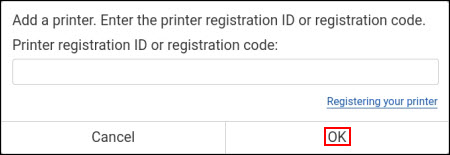 Paste the registration code, then tap OK (outlined in red)