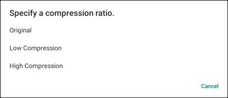 Specify a compression ratio