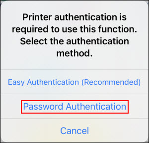 Tap Password Authentication (outlined in red)