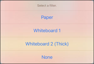 Select a filter from the list