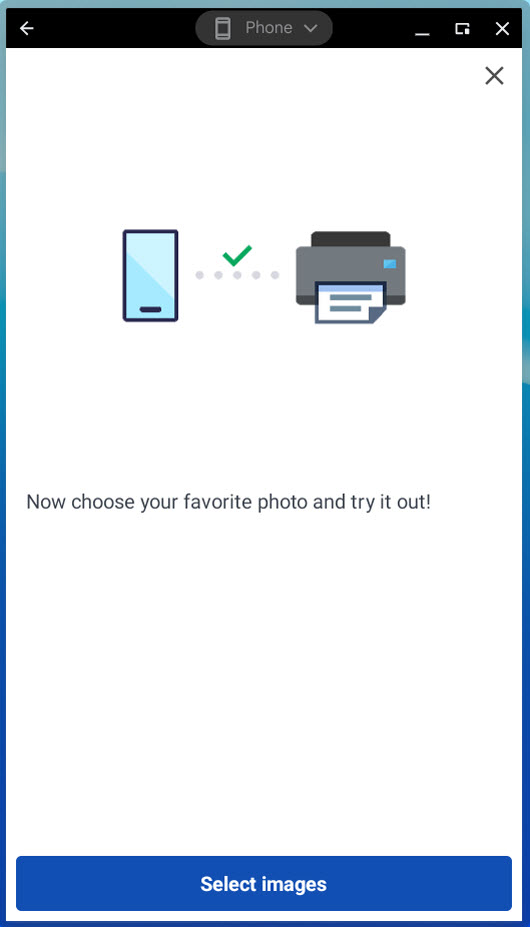 Tap or click the X or Select Images