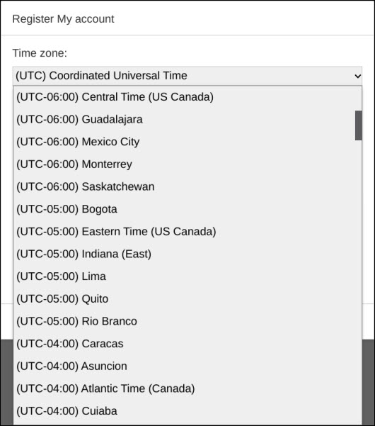 Select your time zone, then select Done