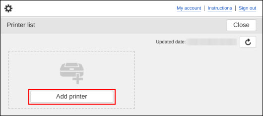 Select Add printer (outlined in red)