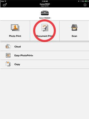Canon Knowledge Base documents using Canon PRINT Inkjet/SELPHY app - iOS