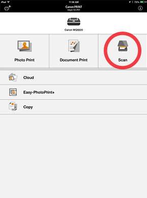 Canon Knowledge Base - Scan with your printer the PRINT Inkjet/SELPHY app - iOS