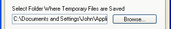 Specify the folder where temporary files will be saved
