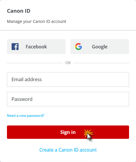 Canon ID Sign in.