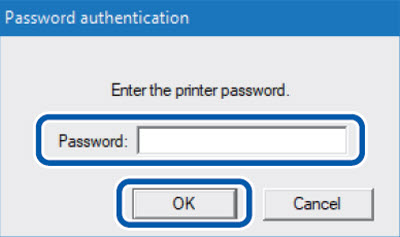"Password" and "OK" circled