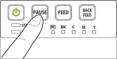 Press the Pause key as shown