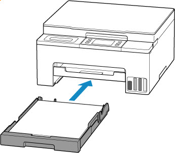 Align the paper guide of the cassette with the edge of the paper