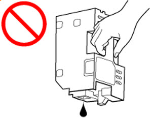 Do not tilt the removed maintenance cartridge or turn it upside down