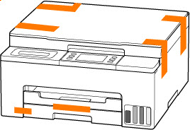 Use adhesive tape to secure all covers on the printer to keep them from opening