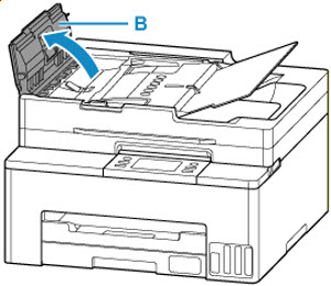 Open the document feeder cover as shown