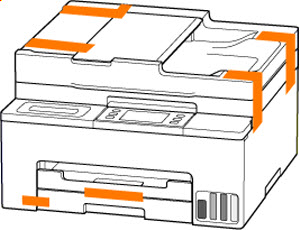 Use adhesive tape to secure all covers on the printer to keep them from opening