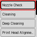 Figure: Select Nozzle Check (outlined in red)