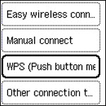 Select WPS (Push button method), then press the OK button