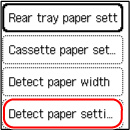 Select Detect paper setting mismatch (outlined in red)