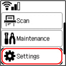 Select Settings (outlined in red)