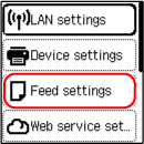Select Feed settings (outlined in red)