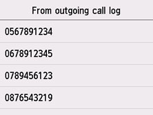 Figure: Register a recipient via the outgoing call log
