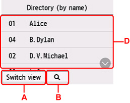 Figure: Directory displayed by name