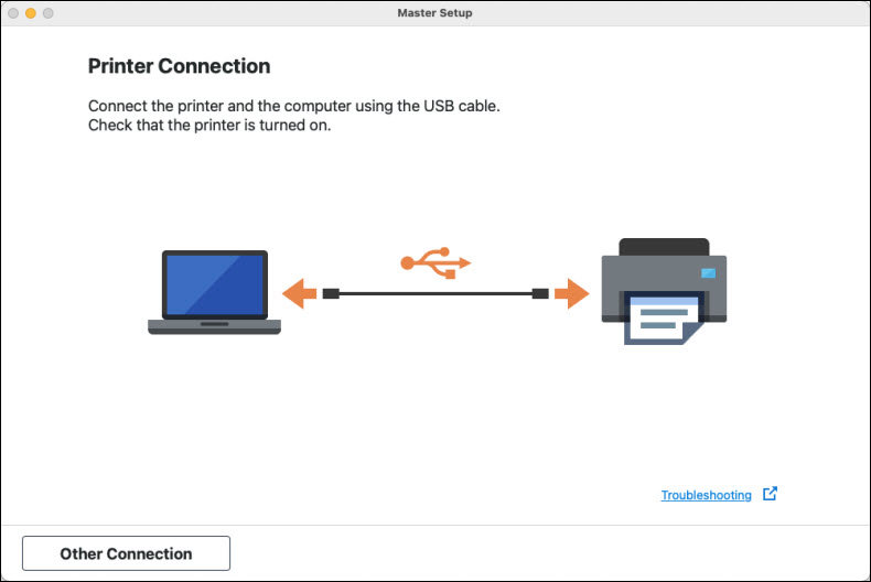 Connect the printer to the computer with a USB cable