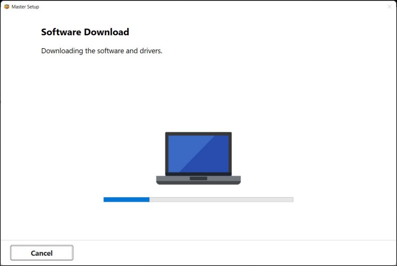 The software and drivers are being downloaded