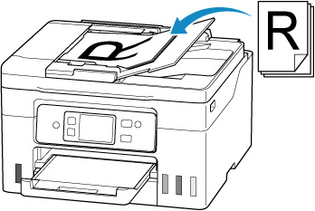 Figure: Place a document face up in the ADF (Auto Document Feeder)