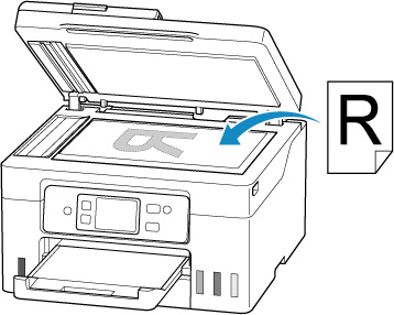 Figure: Place a document face down on the platen (scanner glass)