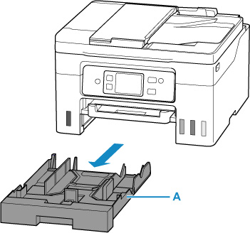 Pull the cassette (A) out from the printer