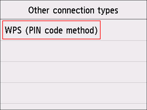 Tap WPS (PIN code method) (outlined in red)
