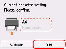 Check the paper information and select Yes (outlined in red)