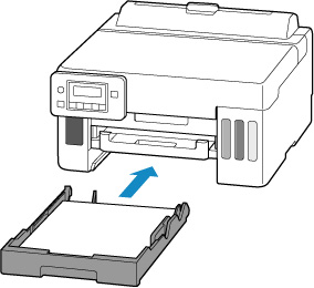 Mount the cassette cover and insert the cassette into printer