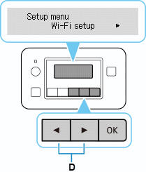 Setup menu screen: Select Wi-Fi setup