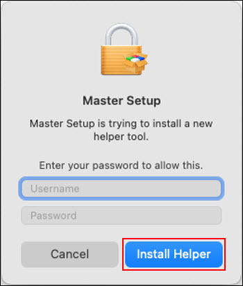 Select Install Helper (outlined in red)