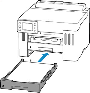 Mount the cassette cover and insert the cassette into printer