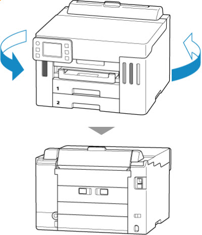 Rotate the printer as shown