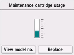Maintenance cartridge usage screen